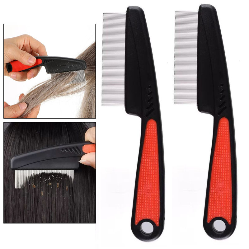 Hair Care Dandruff - 2pcs รังแคหนังศีรษะโรคสะเก็ดเงินชุดหวีรังแคหวีสแตนเลสสตีลฟันผม Scalp กวาด Detoxing หวี
